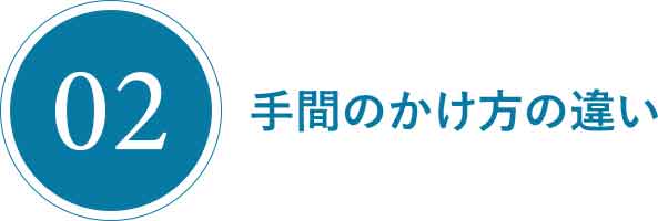 手間のかけ方の違い